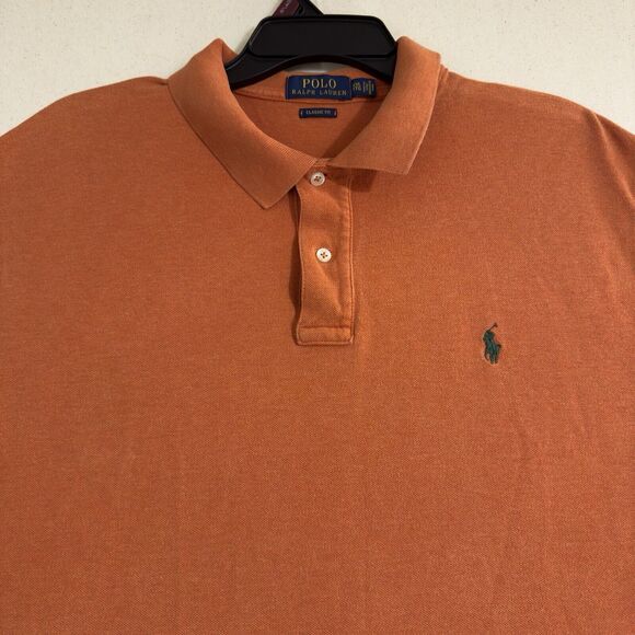 Polo Ralph Lauren Men Polo T- Shirt Orange Size 2XL Classic Fit - Picture 8 of 9